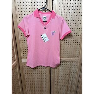 FootJoy Golfleisure Womens Pink Micro Stripe Cocktail Polo Shirt XS New Tag